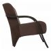 Kit 3 Poltronas Para Sala de Espera Recepção Marrom Em Suede Com Braços de Madeira Decorativa Confortável Até 120 kg - PSM
