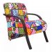 Kit 3 Poltronas Para Sala de Espera Recepção Romero Brito Em Suede Com Braços de Madeira Decorativa Confortável Até 120 kg - PSM