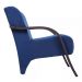 Kit 4 Poltronas Para Sala de Espera Recepção Azul Marinho Em Suede Com Braços de Madeira Decorativa Confortável Até 120 kg - PSM