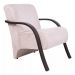 Kit 4 Poltronas Para Sala de Espera Recepção Bege Em Suede Com Braços de Madeira Decorativa Confortável Até 120 kg - PSM