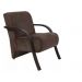 Kit 4 Poltronas Para Sala de Espera Recepção Marrom Em Suede Com Braços de Madeira Decorativa Confortável Até 120 kg - PSM