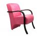 Kit 4 Poltronas Para Sala de Espera Recepção Rosa Em Suede Com Braços de Madeira Decorativa Confortável Até 120 kg - PSM