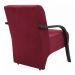 Kit 4 Poltronas Para Sala de Espera Recepção Vinho Em Suede Com Braços de Madeira Decorativa Confortável Até 120 kg - PSM