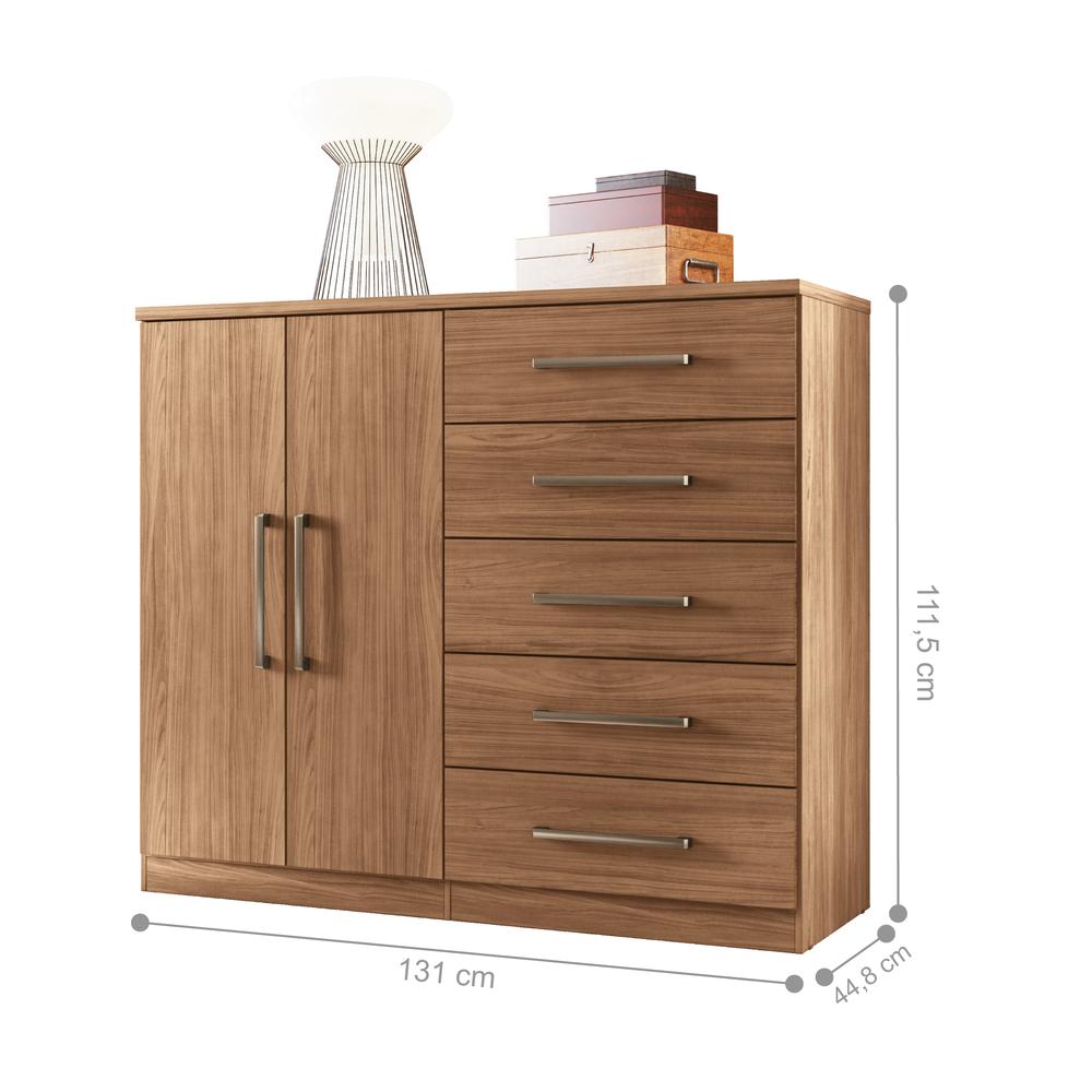 Cômoda 2 Portas 5 Gavetas Dakar Jatobá