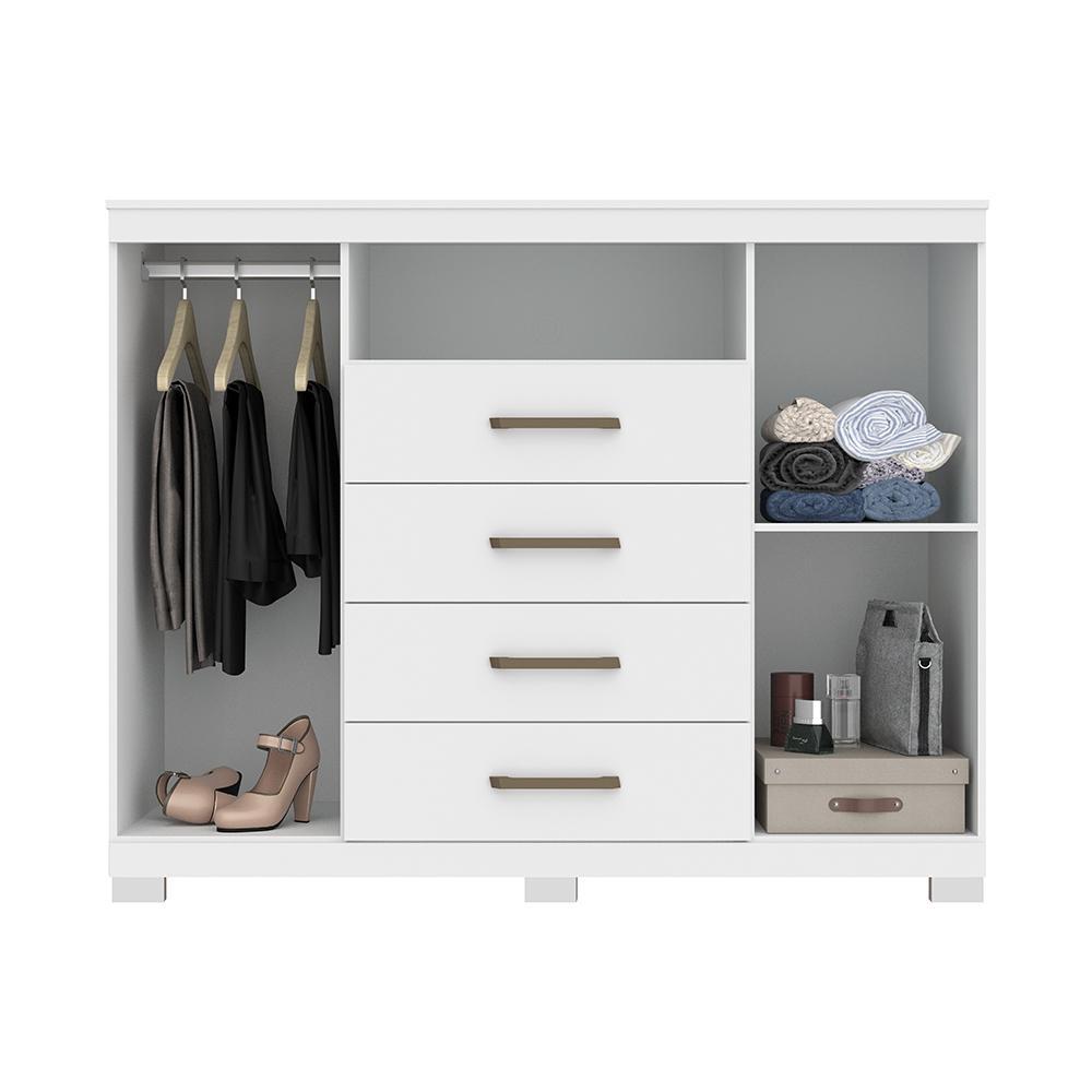 Cômoda Havana Master 2 Portas e 4 Gavetas Branco com Pés - Santos Andirá