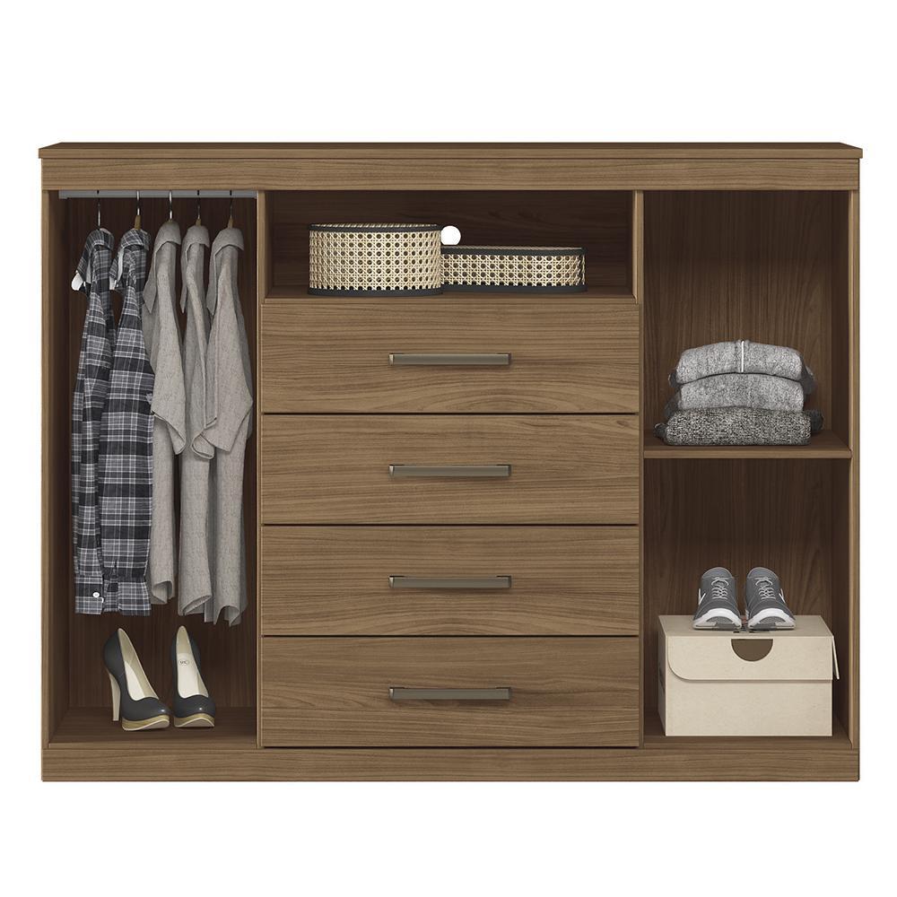 Cômoda Havana Master 2 Portas e 4 Gavetas Jatobá com Pés - Santos Andirá