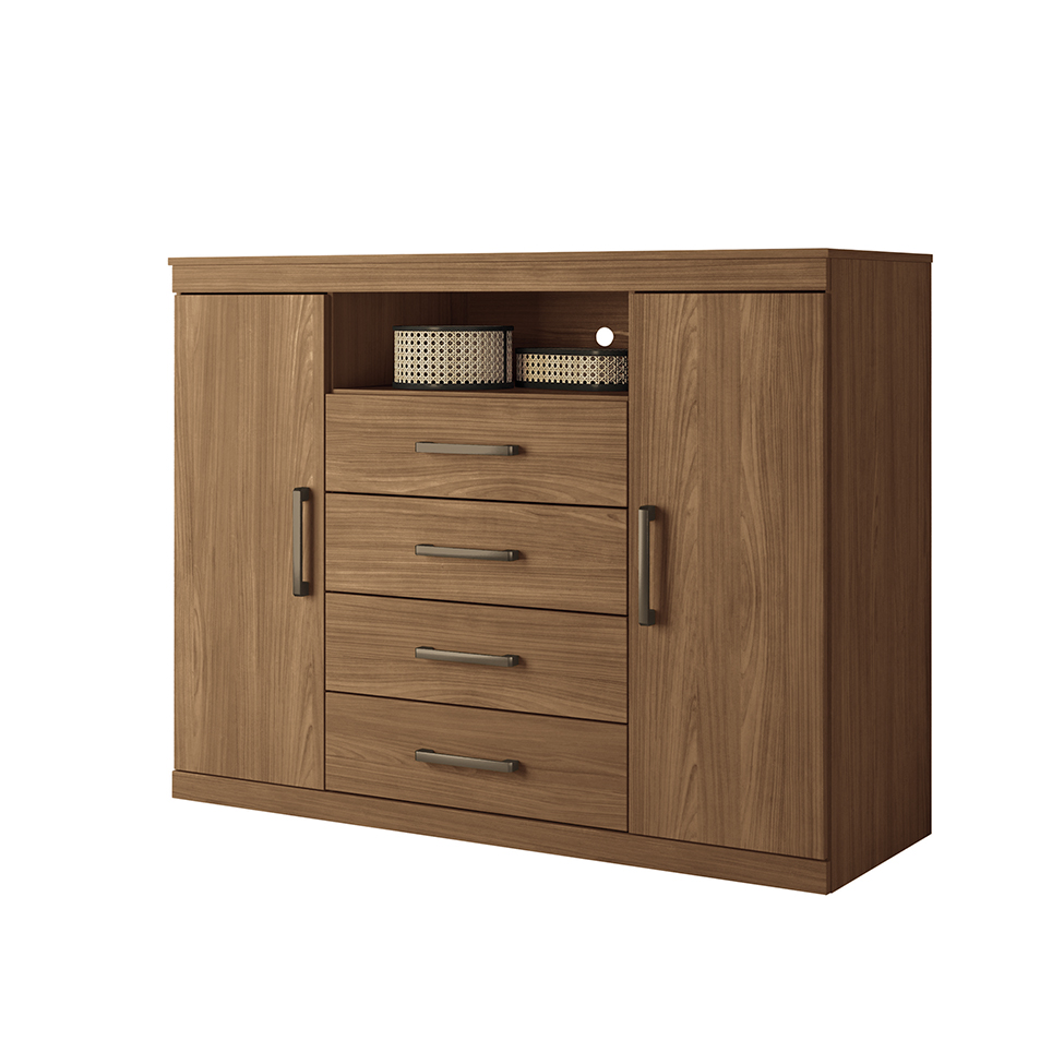 Cômoda Master 2 Portas 4 Gavetas Jatobá