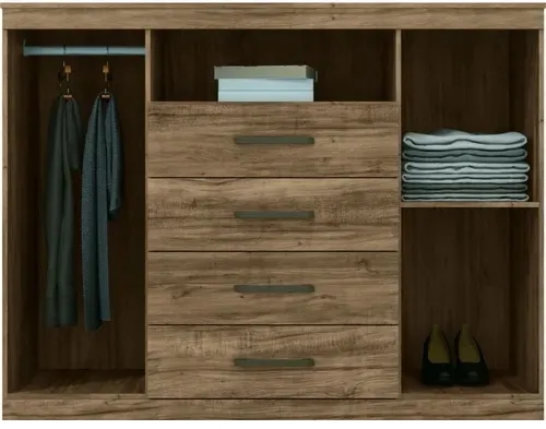 Cômoda Para Quarto Espaçosa Com 4 Gavetas 2 Portas Multiuso Cms - Santos Andirá