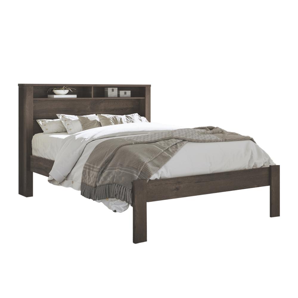 Cama Casal com Baú Jersey Ébano