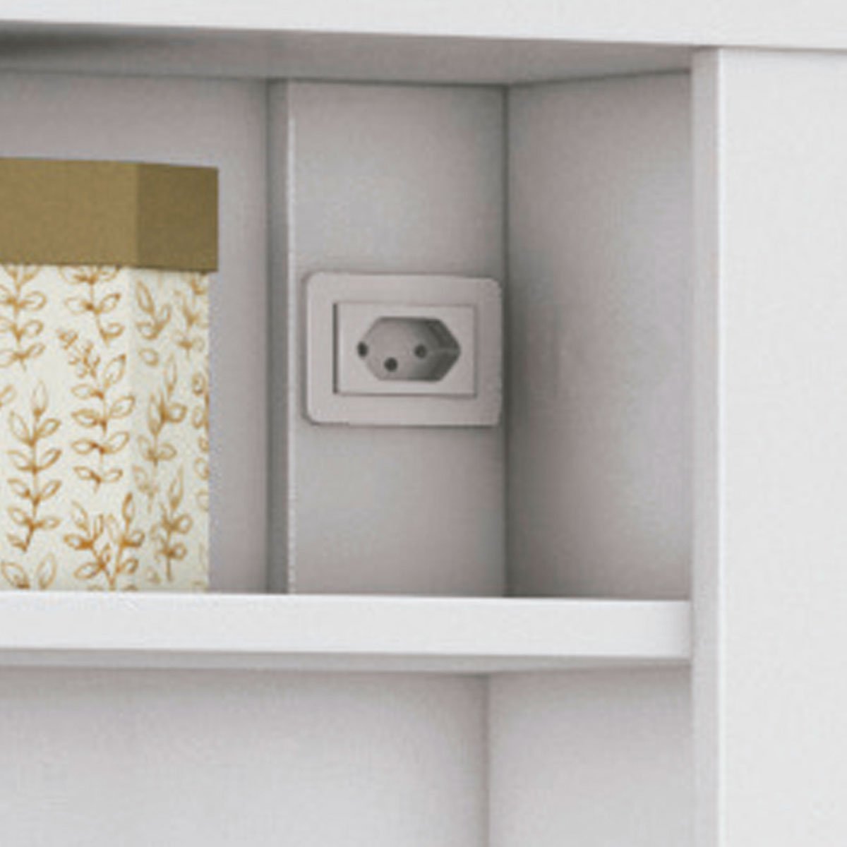 Cama Solteiro Infinity com Baú e 2 Gavetas Branco