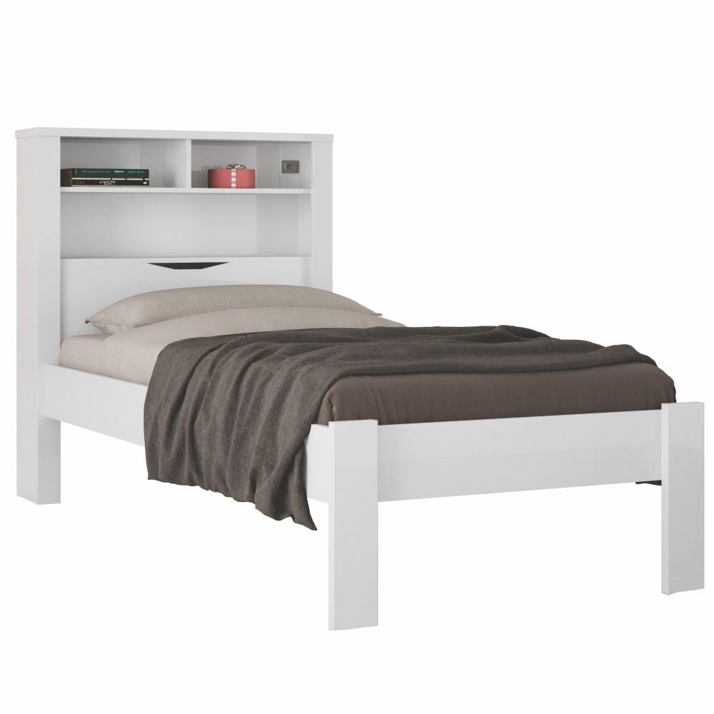 Cama Solteiro Invicta com Baú Branco - Santos Andirá