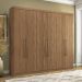 Conjunto Guarda Roupa 6 Portas e Cabeceira Casal Seattle Jatobá