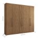 Conjunto Guarda Roupa 6 Portas e Cabeceira Casal Seattle Jatobá