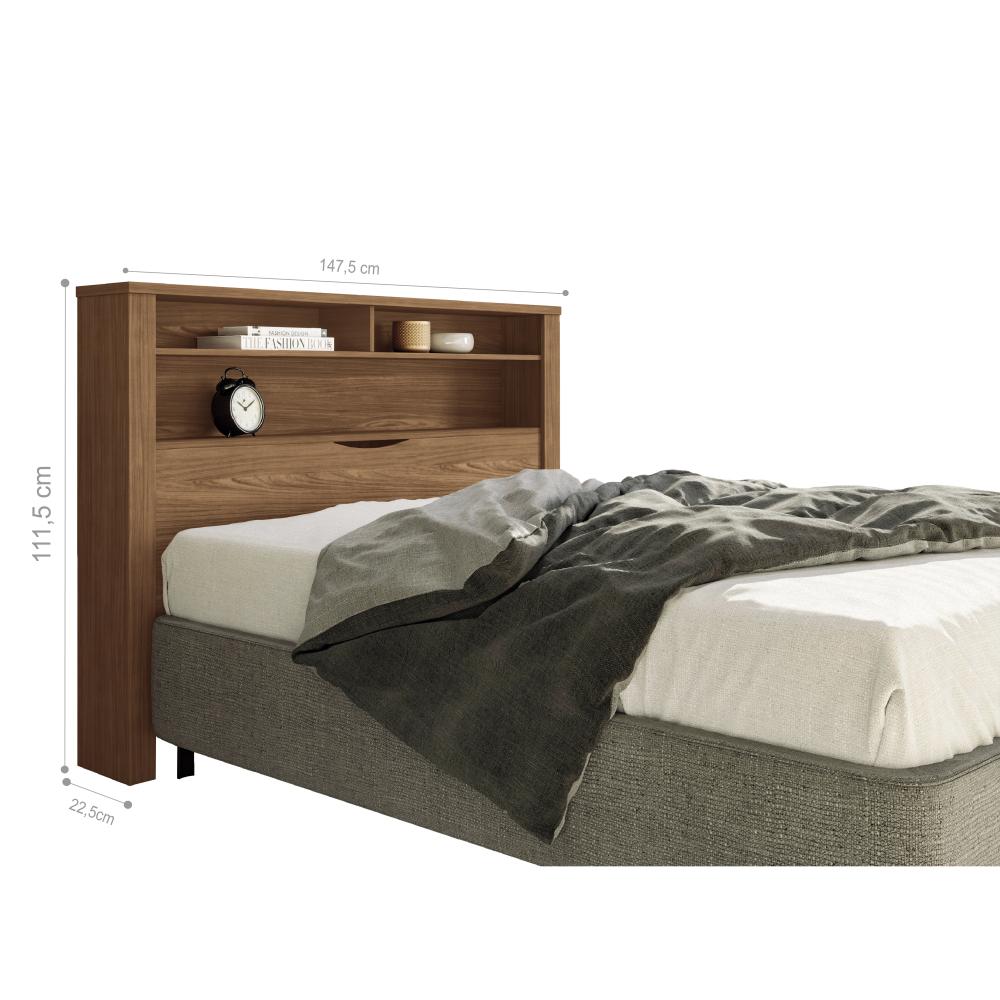 Conjunto Guarda Roupa 6 Portas e Cabeceira Casal Seattle Jatobá