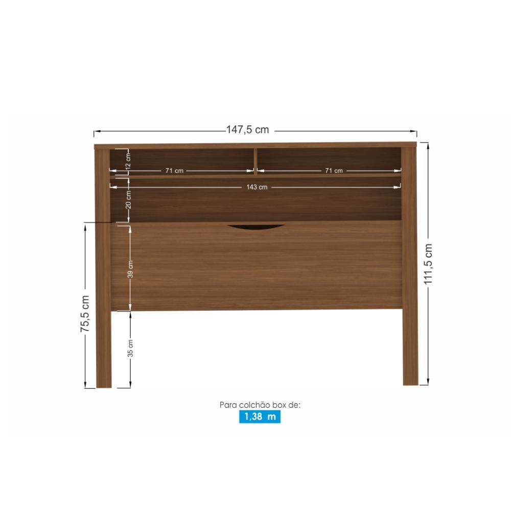 Conjunto Guarda Roupa 6 Portas e Cabeceira Casal Seattle Jatobá