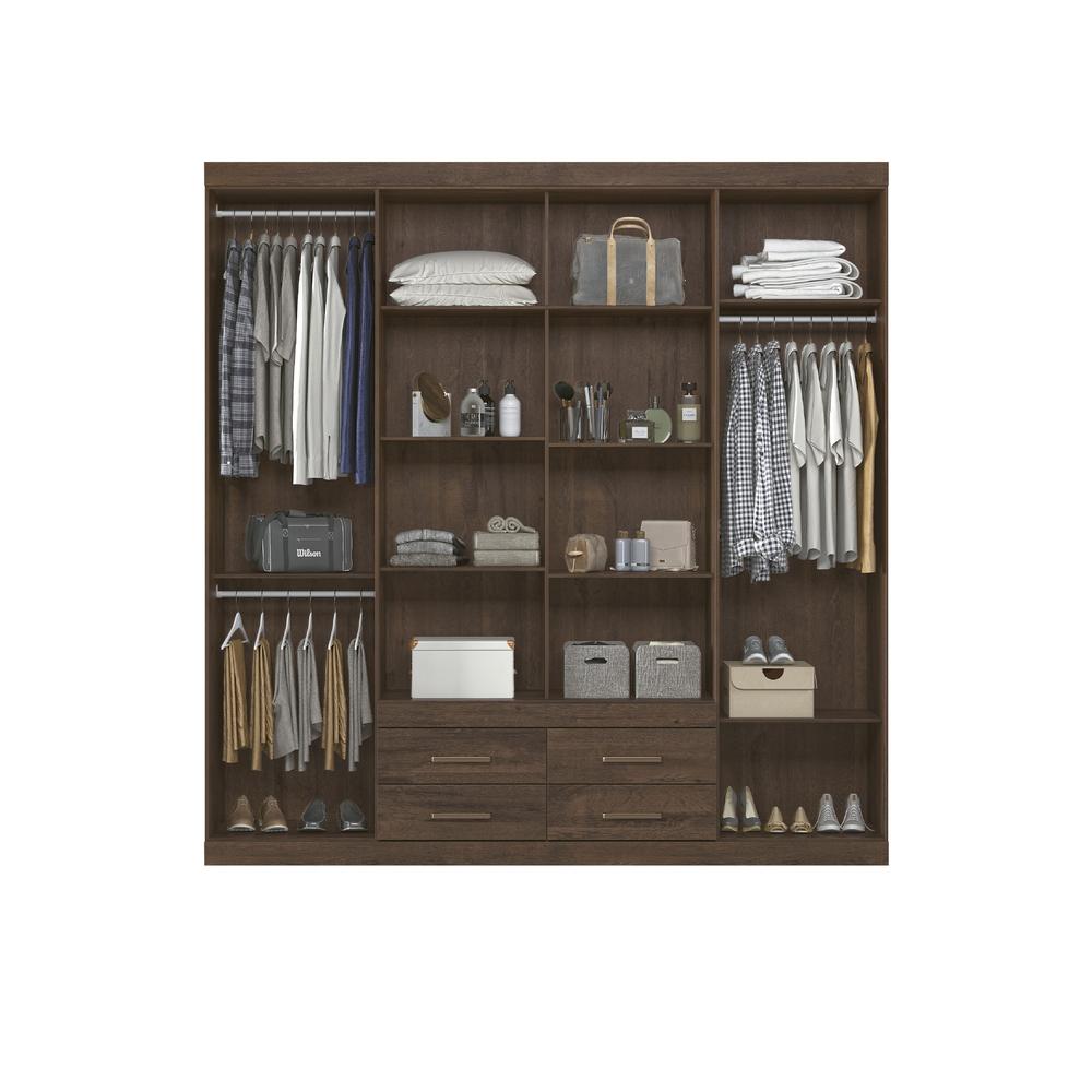 Conjunto Guarda Roupa Com Espelho e Cômoda Aloy Ébano