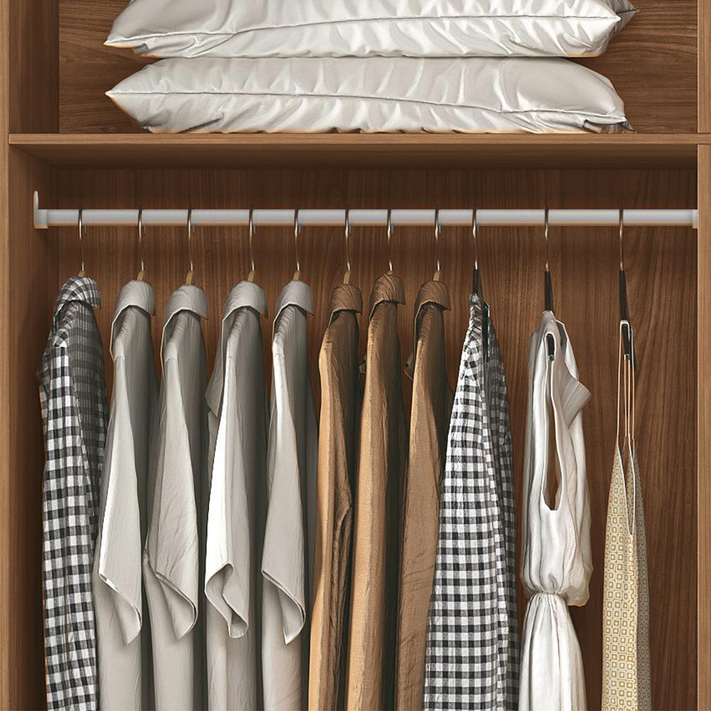 Conjunto Guarda Roupa Com Espelho e Cabeceira Seattle Jatobá