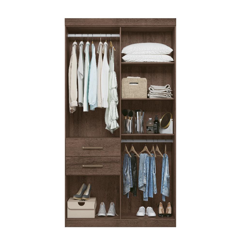 Conjunto Guarda Roupa e Bicama Solteiro Bangalore Ébano