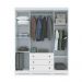 Conjunto Guarda Roupa e Cama com Gavetas Moon Branco