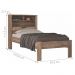 Conjunto Guarda Roupas 4 Portas e Cama Solteiro Palau Atacama Grafite