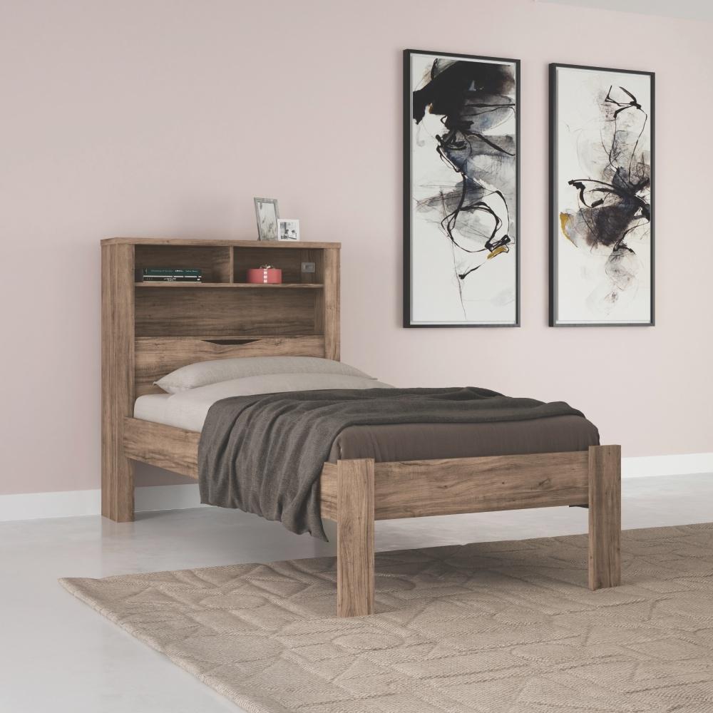 Conjunto Guarda Roupas 4 Portas e Cama Solteiro Palau Atacama Grafite