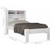 Conjunto Guarda Roupas 4 Portas e Cama Solteiro Palau Branco