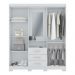 Conjunto Guarda Roupas 4 Portas e Cama Solteiro Palau Branco