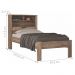 Conjunto Guarda Roupas com Espelho e Cama Solteiro Arthur Atacama