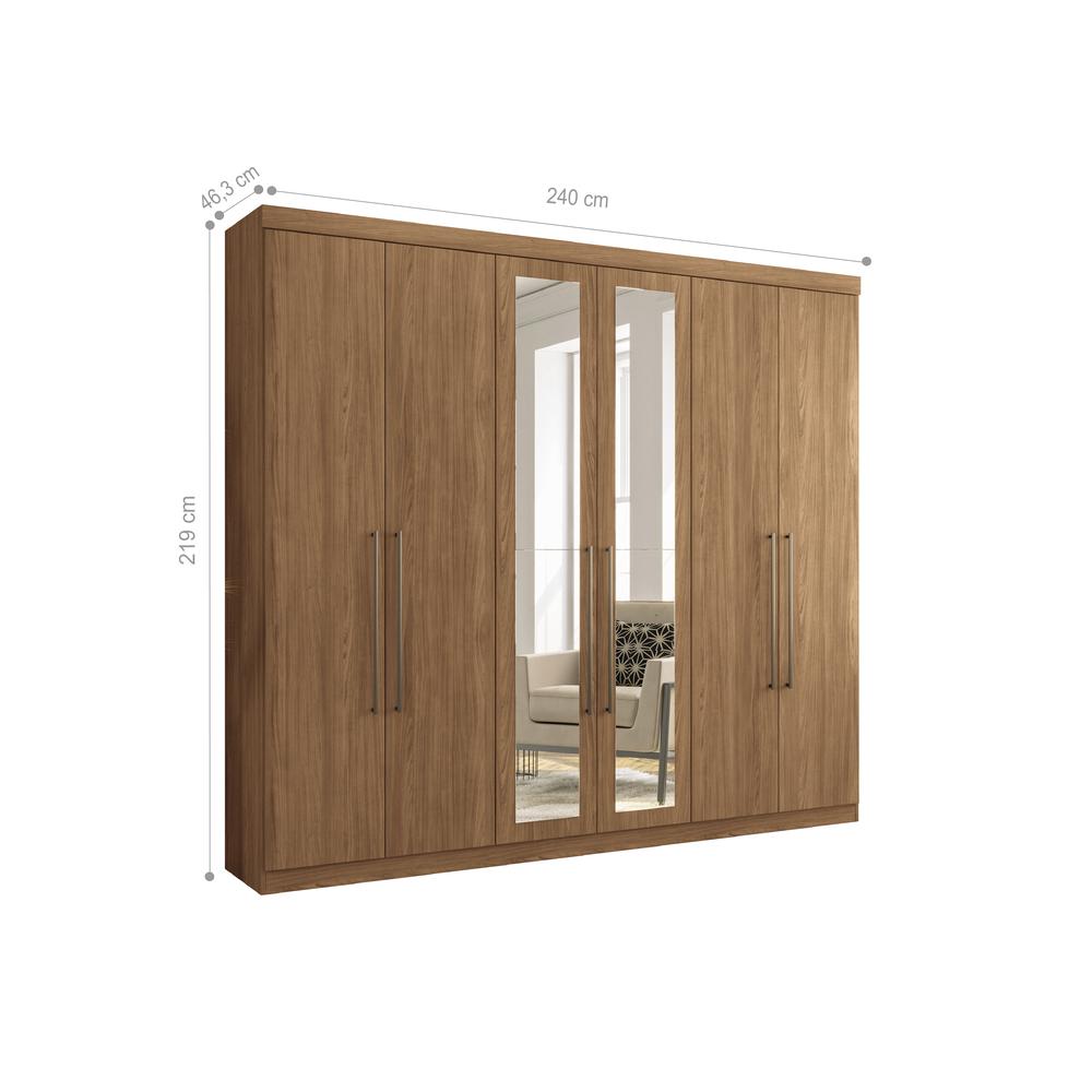 Conjunto Quarto de Casal Completo Com Espelho Seattle Jatobá