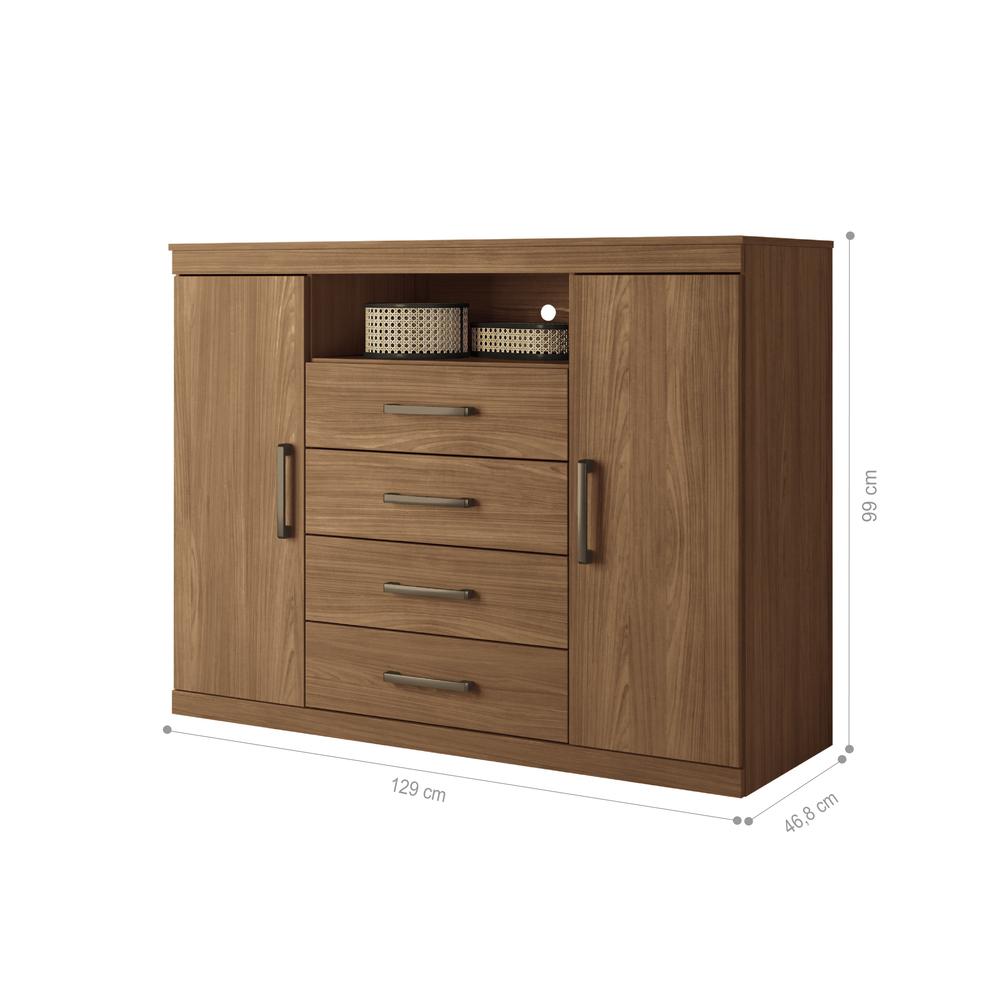 Conjunto Quarto de Casal Completo Com Espelho Seattle Jatobá