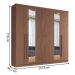 Guarda Roupa 6 Portas Casal Com Espelho Lagos Jatobá