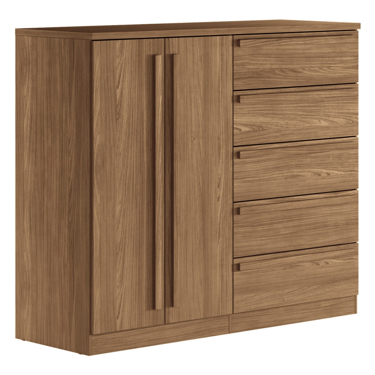 Guarda Roupa 6 Portas e Cômoda 5 Gavetas Jade Jatobá
