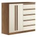 Guarda Roupa 6 Portas e Cômoda 5 Gavetas Jade Jatobá Areia