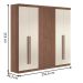 Guarda Roupa 6 Portas e Cômoda 5 Gavetas Jade Jatobá Areia