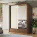 Guarda Roupa Casal 2 Portas e Cômoda 5 Gavetas Paris Jatobá