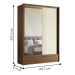 Guarda Roupa Casal 2 Portas e Cômoda 5 Gavetas Paris Jatobá