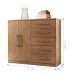 Guarda Roupa Casal 3 Portas e Cômoda 5 Gavetas Paris Jatobá