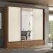 Guarda Roupa Casal 3 Portas e Cômoda 5 Gavetas Paris Jatobá