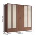 Guarda Roupa Casal 6 Portas Ripado Atlanta Jatobá Areia