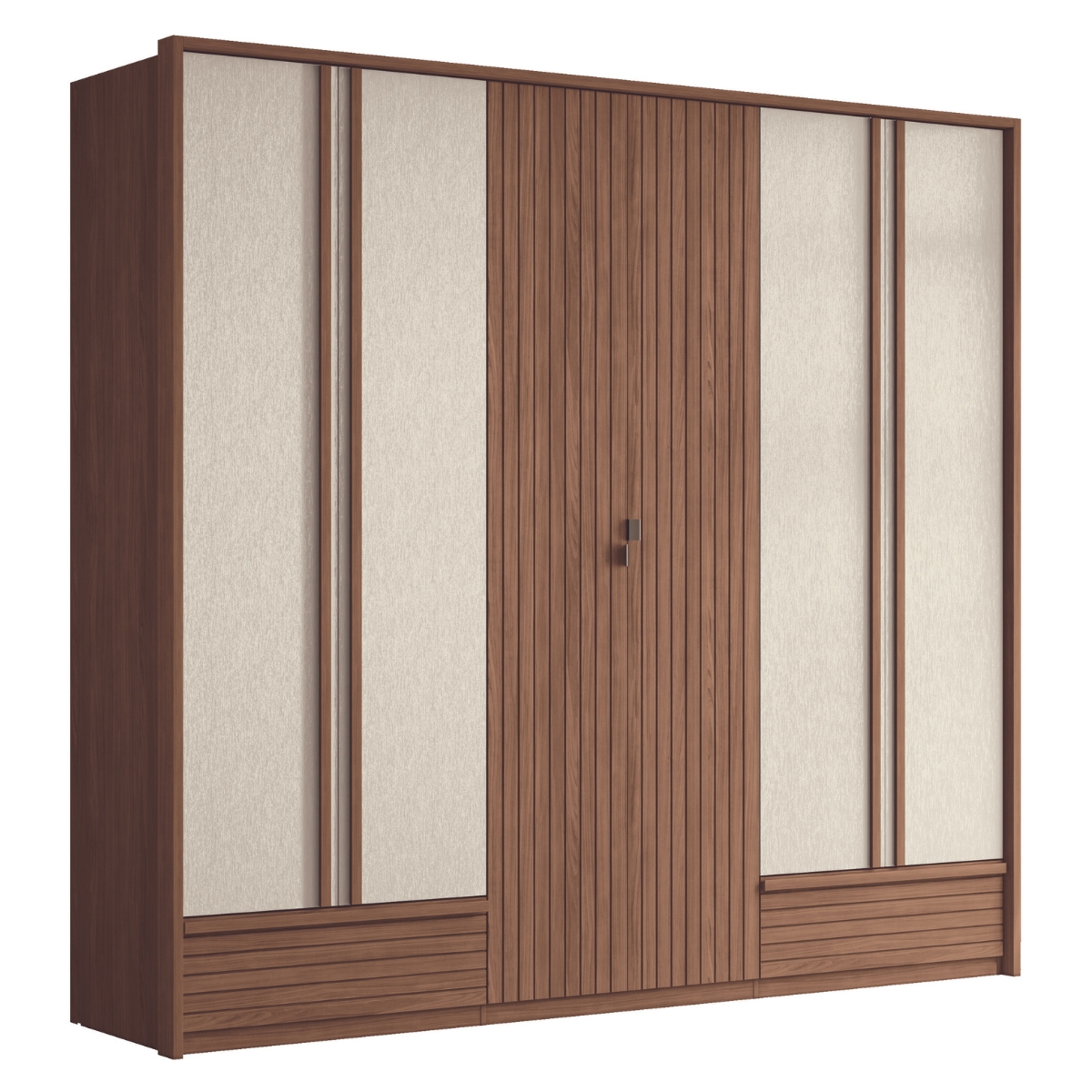 Guarda Roupa Casal 6 Portas Ripado Atlanta Jatobá Areia
