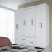 Guarda Roupa Casal 8 Portas 4 Gavetas Nápoles Branco - Santos Andirá