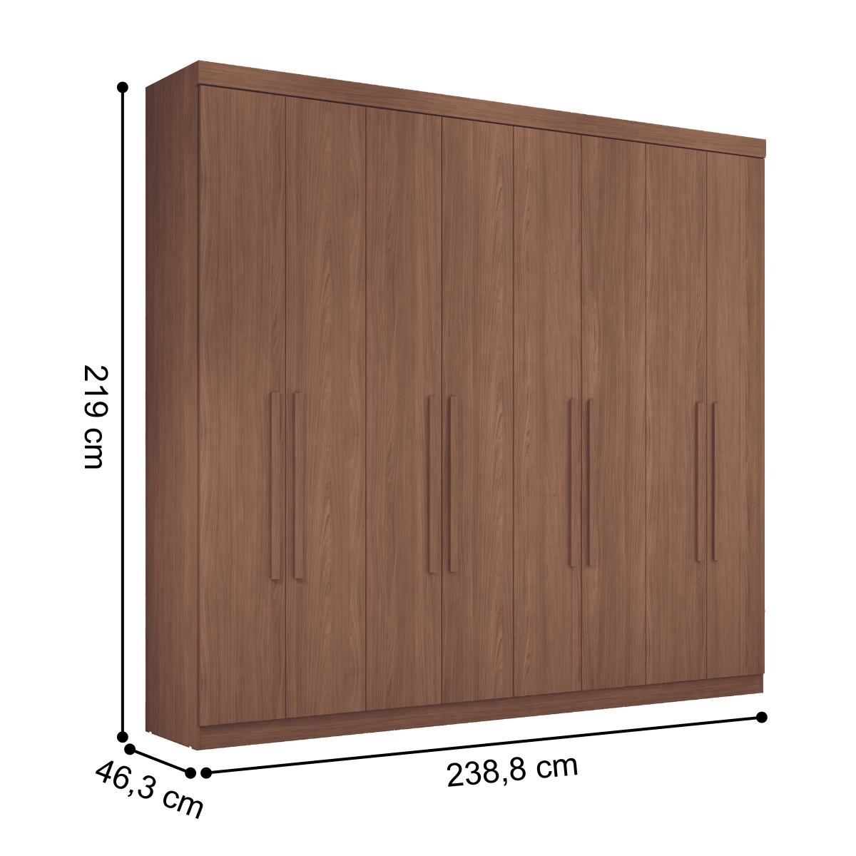Guarda Roupa Casal 8 Portas 4 Gavetas Paris Jatobá