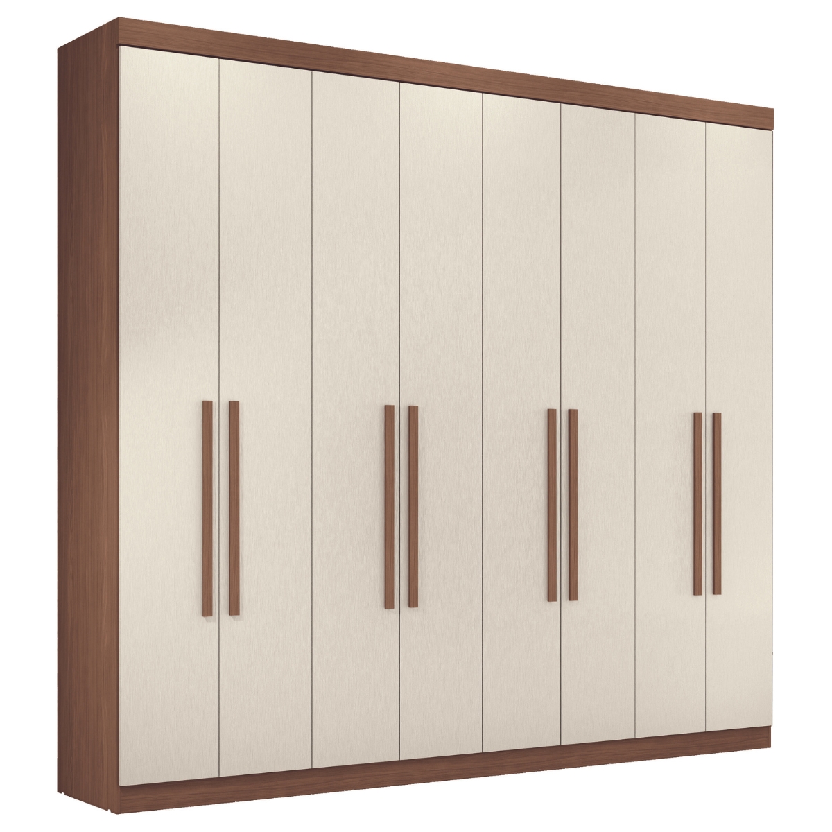 Guarda Roupa Casal 8 Portas 4 Gavetas Paris Jatobá Areia