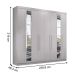 Guarda Roupa Casal Com Espelho 8 Portas Girona Branco