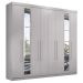 Guarda Roupa Casal Com Espelho 8 Portas Girona Branco