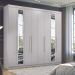 Guarda Roupa Casal Com Espelho 8 Portas Girona Branco