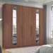 Guarda Roupa Casal Com Espelho 8 Portas Paris Jatobá