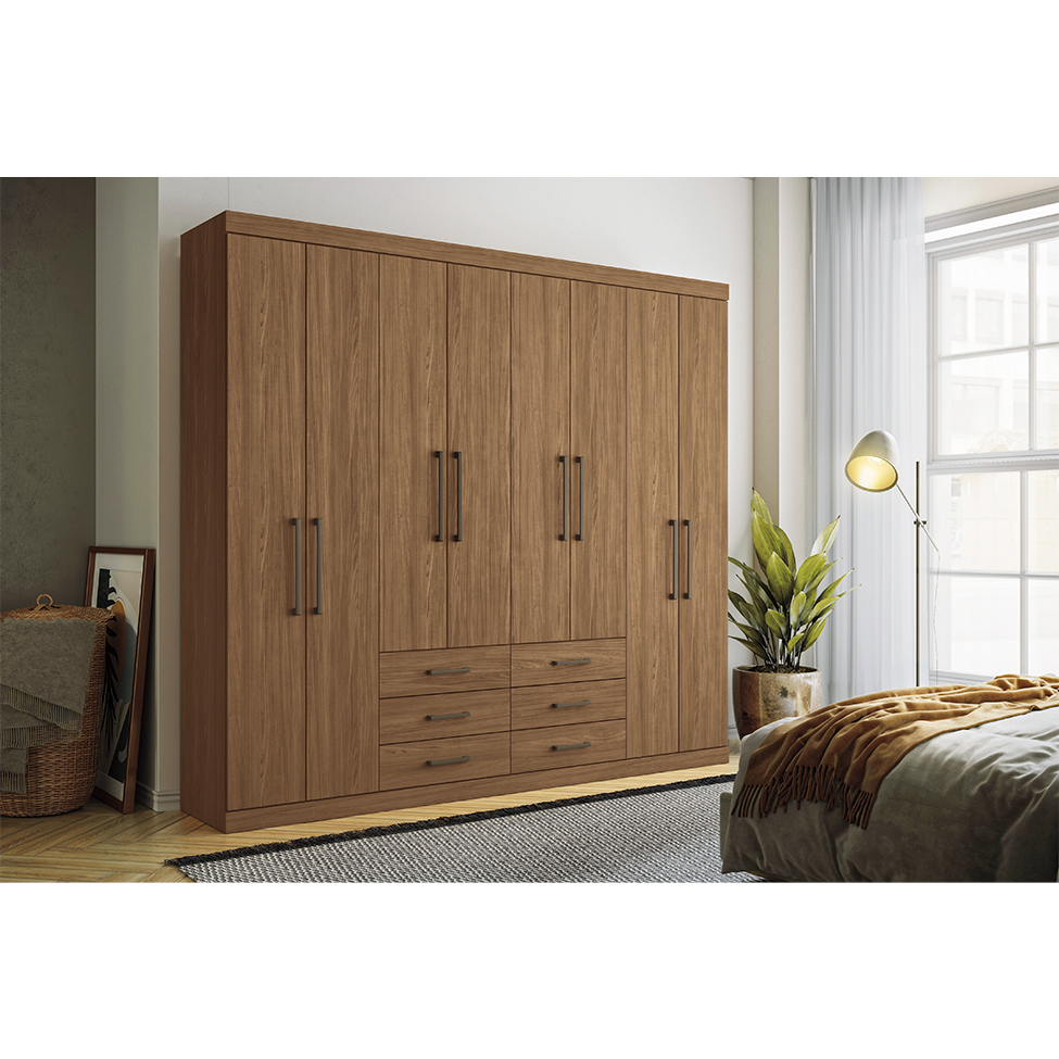 Guarda-Roupa Casal Master 8 Portas 6 Gavetas Jatobá