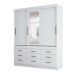 Guarda-Roupa Casal com Espelho Click 3 Portas 9 Gavetas Branco