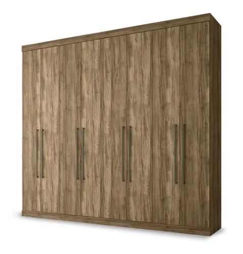 Guarda Roupa Roupeiro de Casal Marrom Atacama Grande Espaçoso com 8 Portas 4 Gavetas Luxuoso Vip